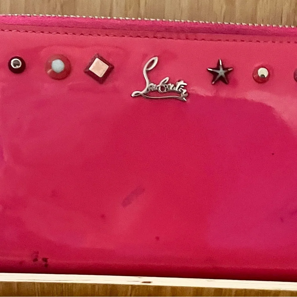 Christian Louboutin Pink Studded Clutch